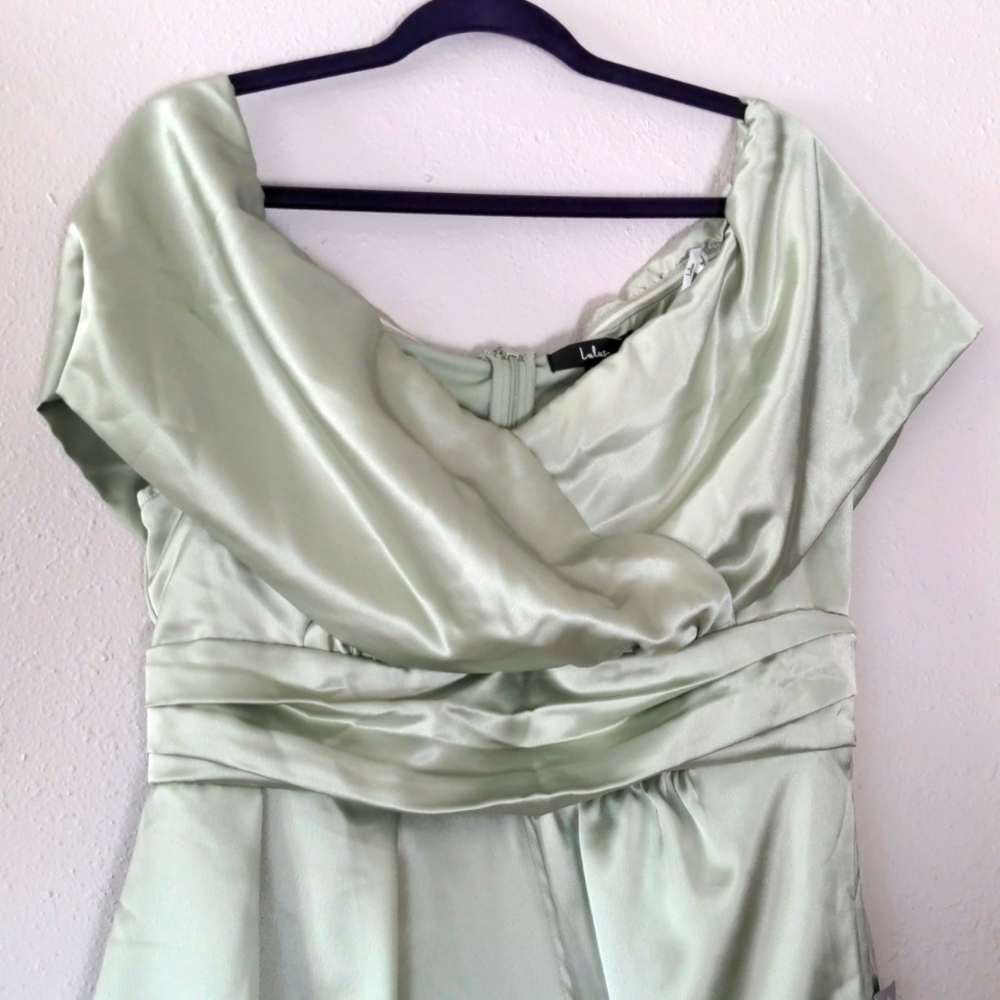 NWT XL Lulus Sage Satin Mini Dress